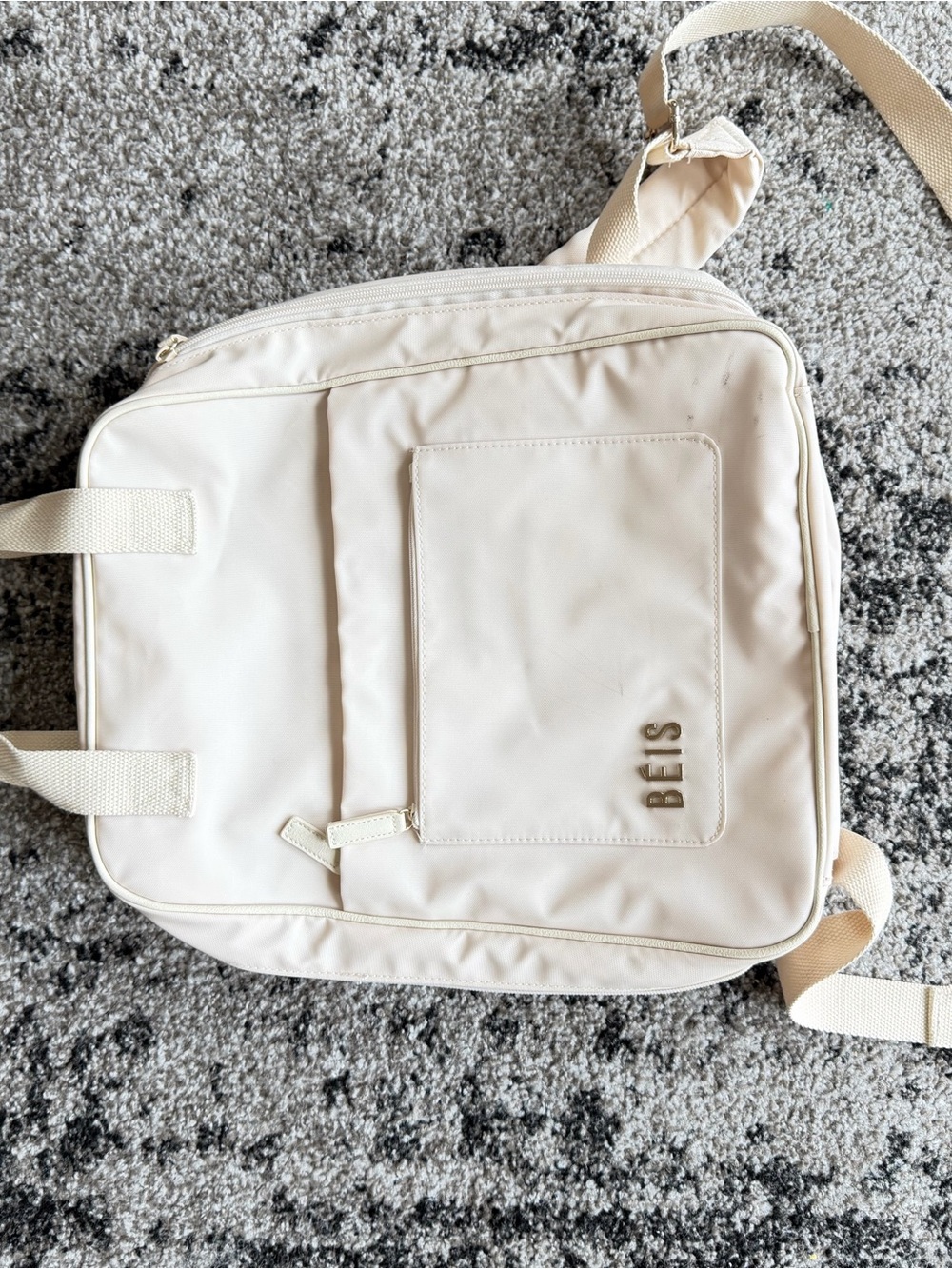 BEIS Cream Expandable Backpack